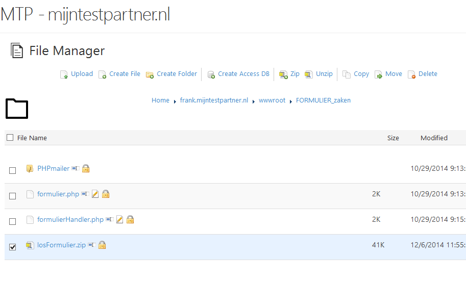Contact formulier voor webhosting