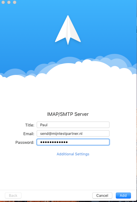 E-mail instellen -  Spark mail Mac
