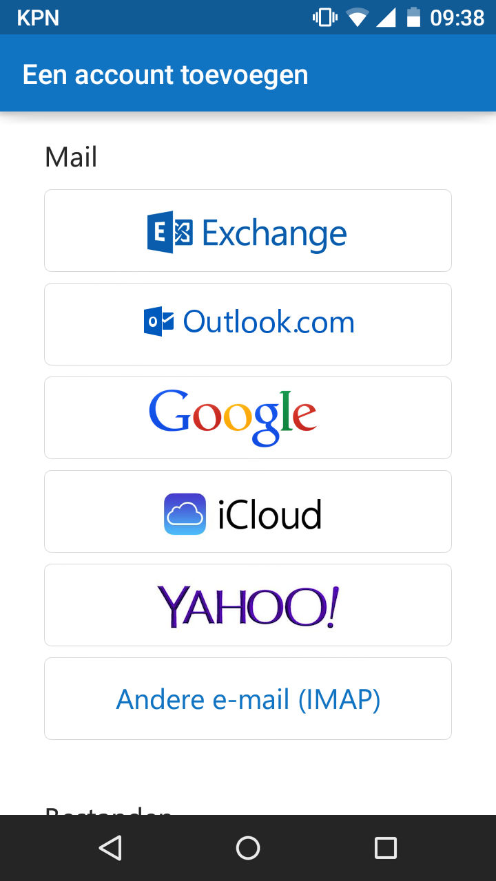 Email instellen voor android outlook