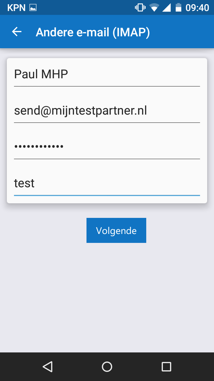 Email instellen - Outlook app