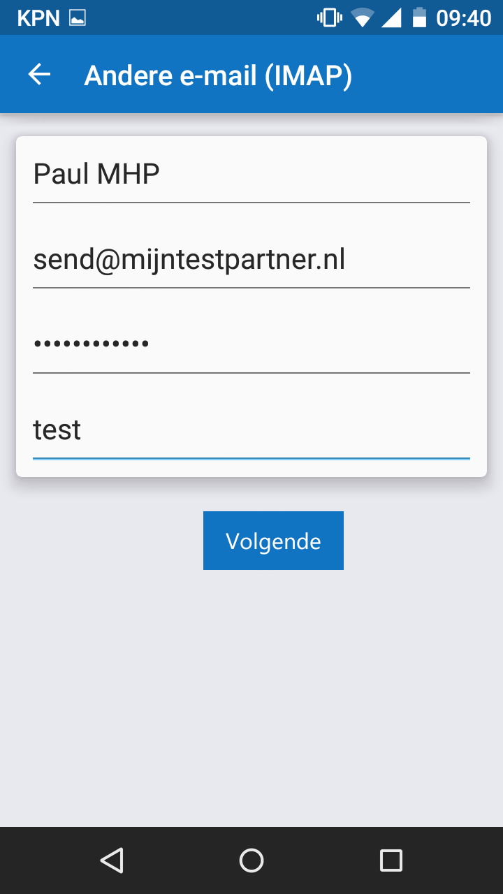 Email instellen voor android outlook