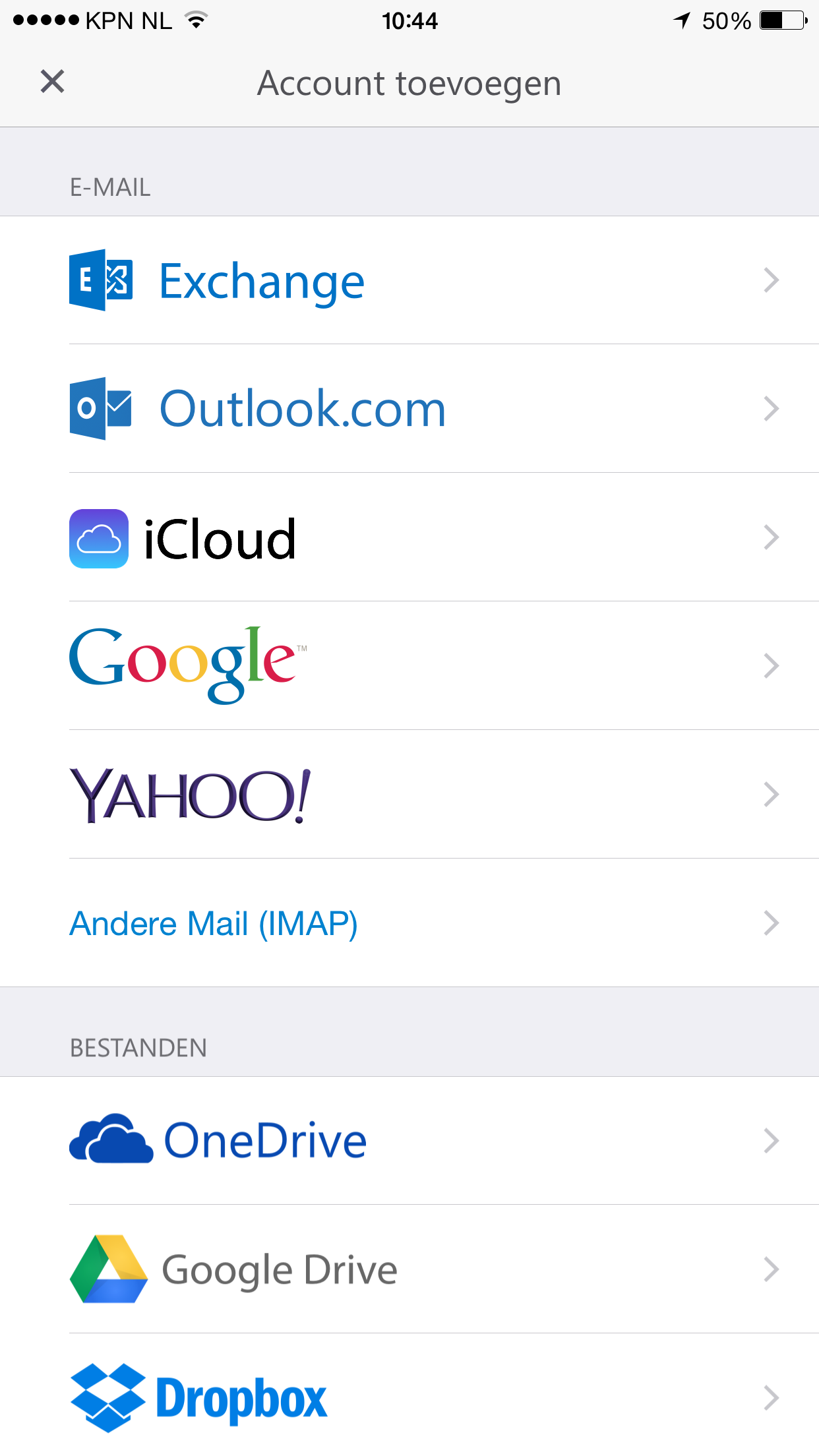 Email instellen - Outlook app. 