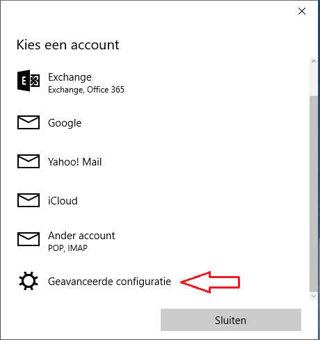E-mail instellen - Windows 10