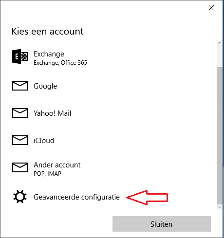 Setting up e-mail - Windows 10