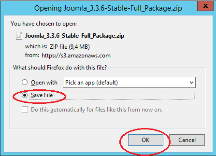 Installing Joomla from the Joomla Site 