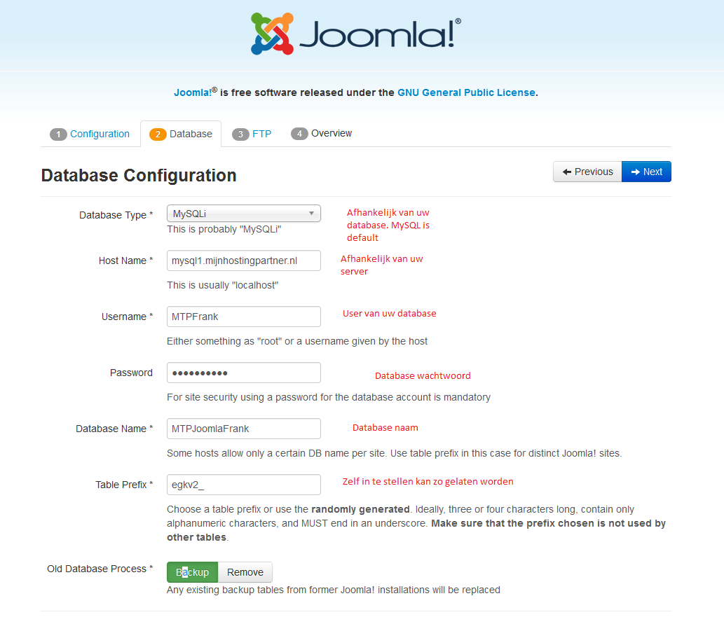 Installieren von Joomla von der Joomla-Site aus 