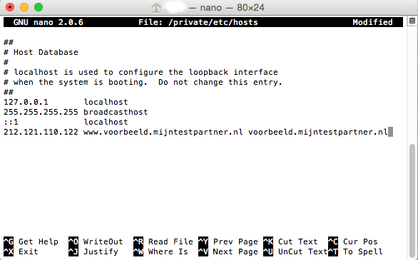 Hoe kan ik de Host file bewerken in Mac OS X?