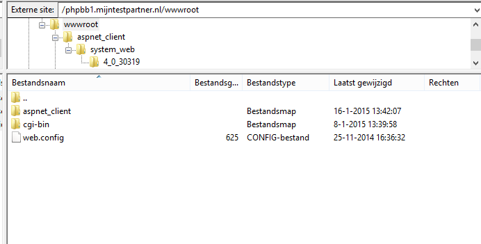 Hosting-Bereich auf Standard zurücksetzen