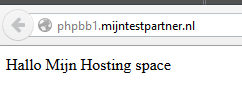 Hosting space terugzetten naar default