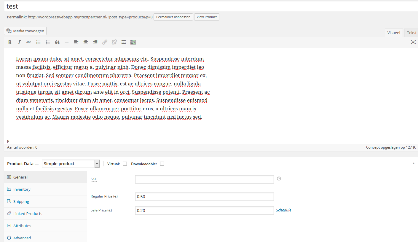 WooCommerce installatie binnen de Wordpress admin