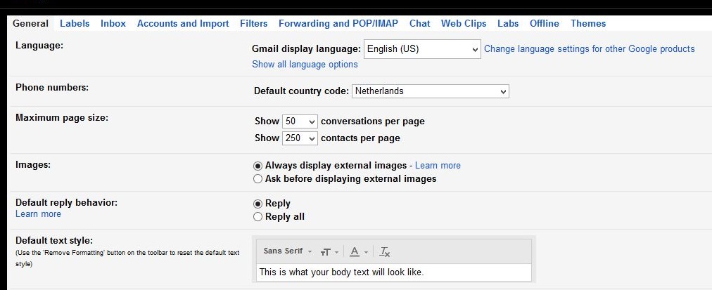 Email setup - Gmail 