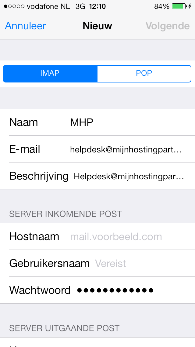 Email instellen - iOS 7 iPad/iPhone