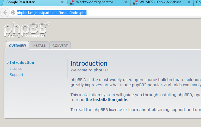 phpBB installeren